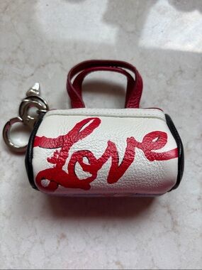 Brighton Fashionista Red & White 'Love' Mini Bag Charm - Women Bags